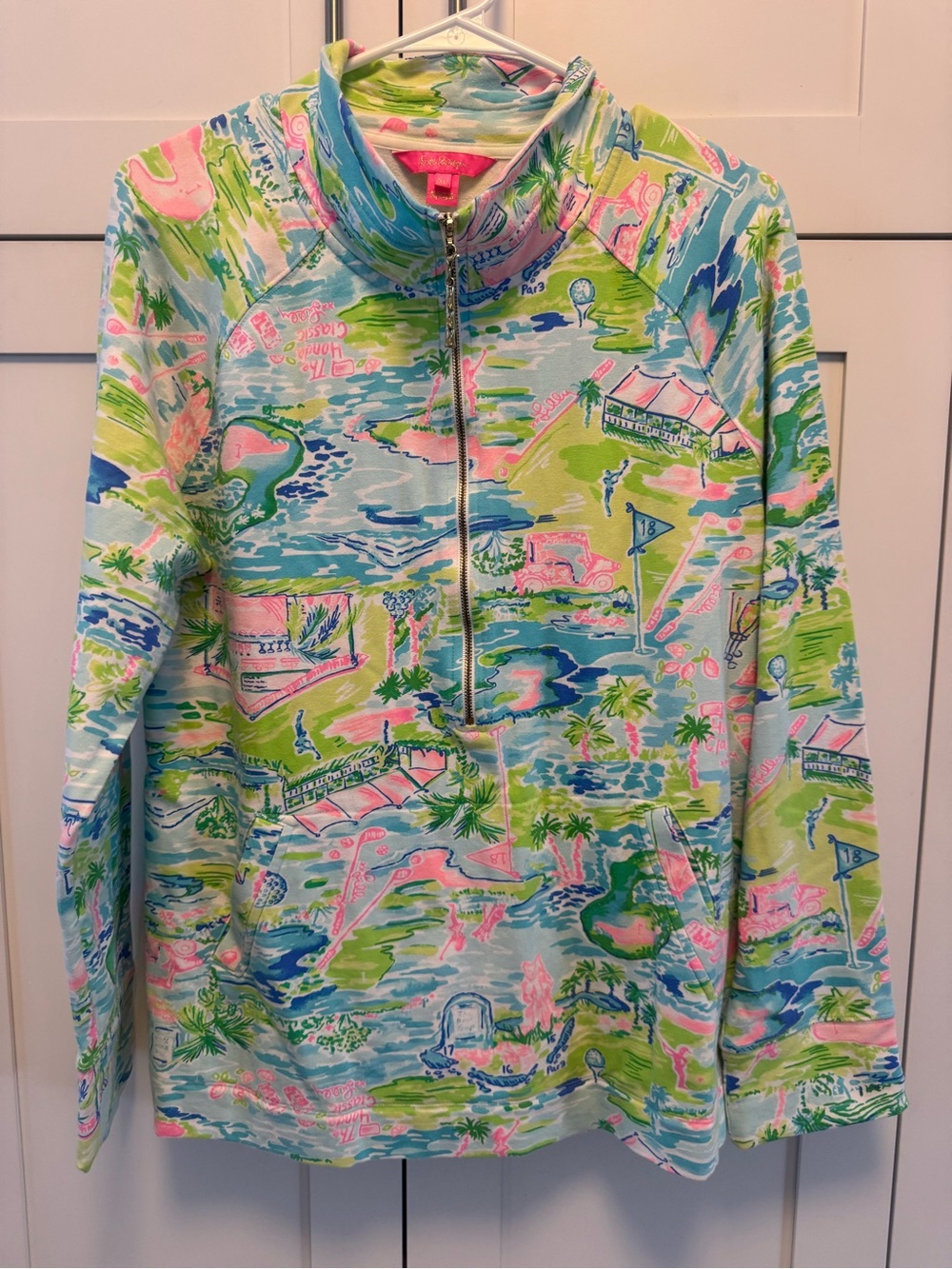 Lilly Pulitzer 1/2 zip Honda Classic print